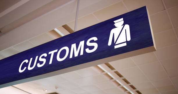 airport travel customs sign. vat import tax